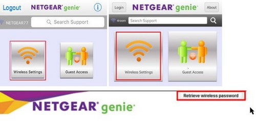 Chọn Retrieve Wirrless Settings để đổi pass wif fpt