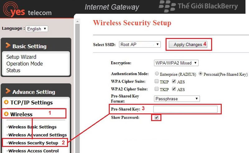 Thay đổi mật khẩu wifi vnpt tại Pre-Shared Key