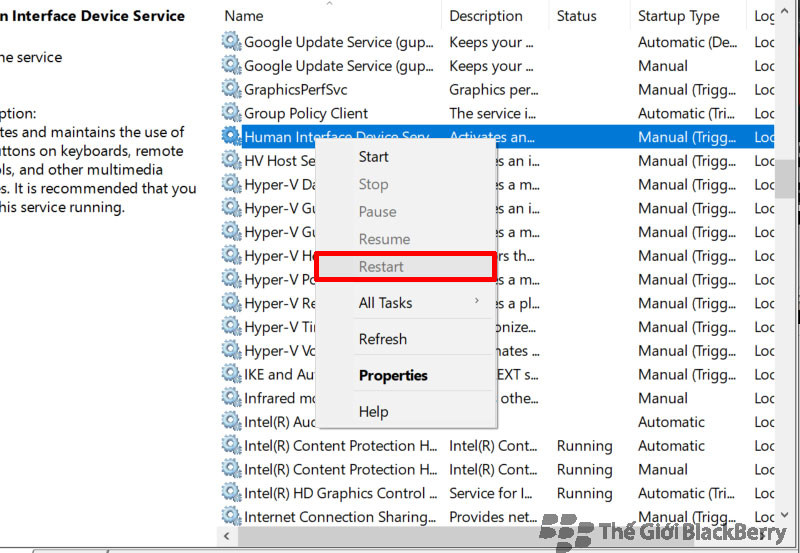 Sửa lỗi laptop không nhận chuột chắc chắn thành công với 2 bước 7 Chọn vào restart