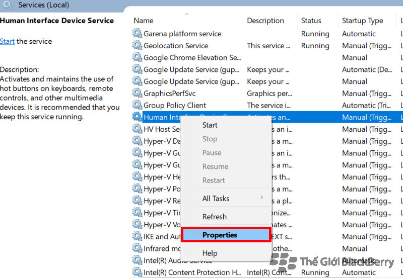 Sửa lỗi laptop không nhận chuột chắc chắn thành công với 2 bước 5 Vào Properties