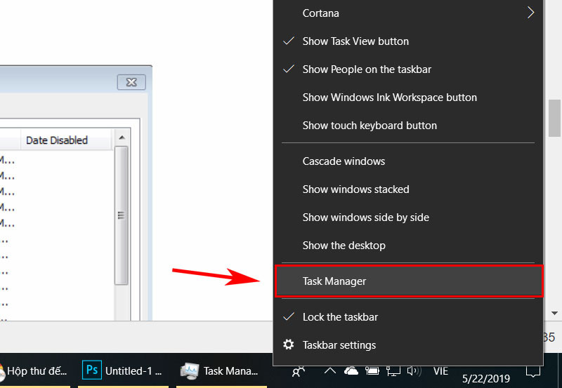 tắt chương trình khởi đông cùng win 10 bằng thanh Task Manager