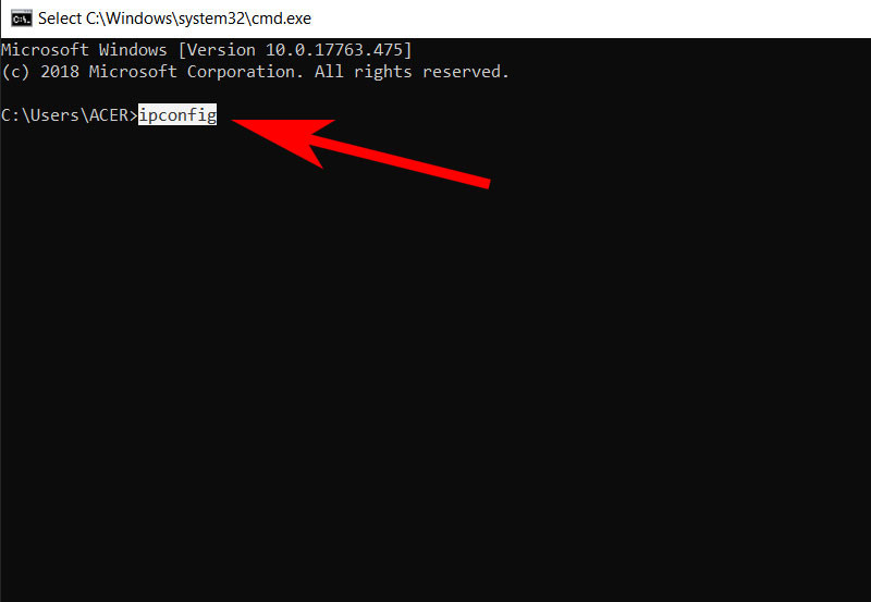 Điền ipconfig
