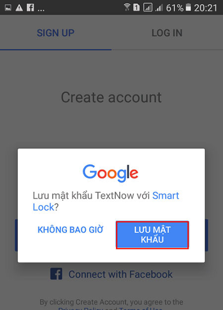 Bạn bấm LƯU MẬT KHẨU