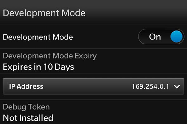 Bạn bật chế độ Development Mode