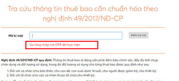 Cách kiểm tra sim chính chủ vietnamobile