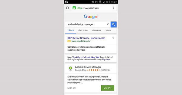 Tìm điện thoại bằng Android Device Manager