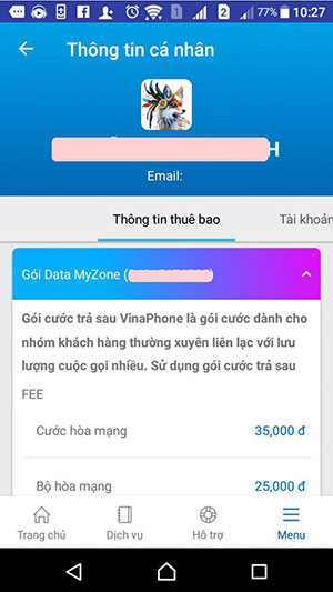 Điền thông tin cá nhân