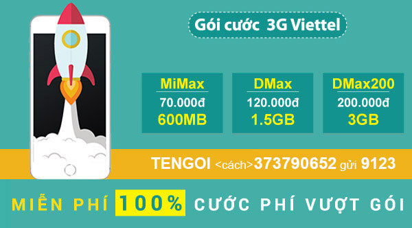 Đăng kí gói cước 3G cho bạn