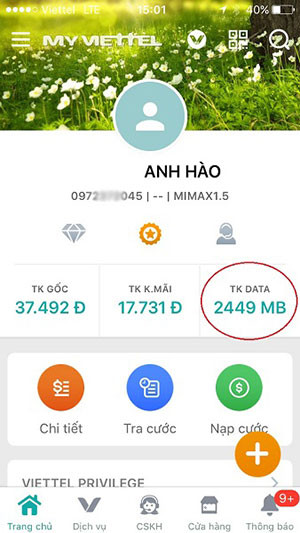 Kiểm tra dung lượng sim 3g viettel bằng phần mềm my viettel
