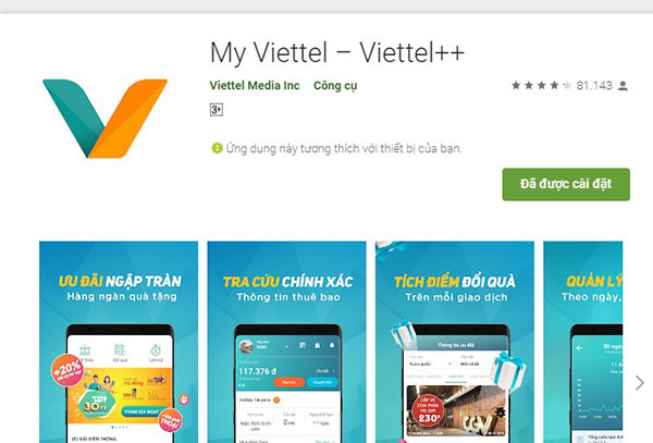 Sử dụng my viettel để kiểm tra dung lượng sim 3g viettel