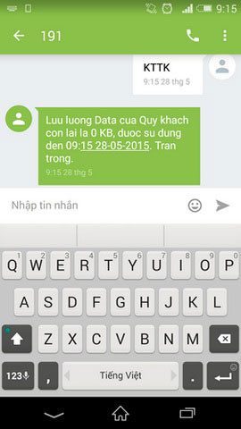 Soạn cú pháp để kiểm tra sim 3g viettel