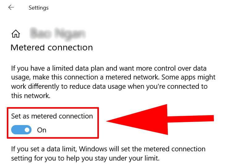 Tắt update win 10 bằng thiết lập wifi