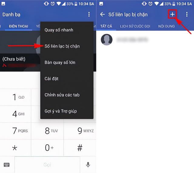 Chặn cuộc gọi trên android