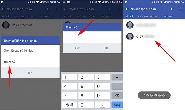 Chặn cuộc gọi viettel trên android