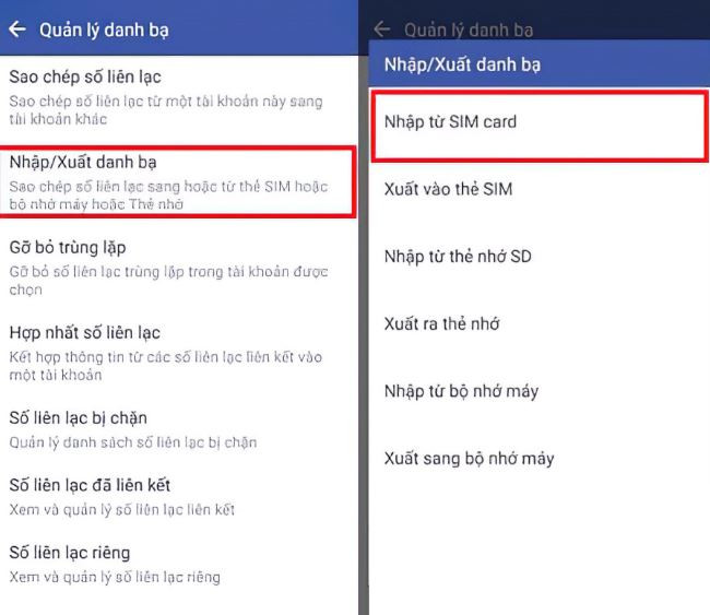Cách chuyển danh bạ từ máy sang sim