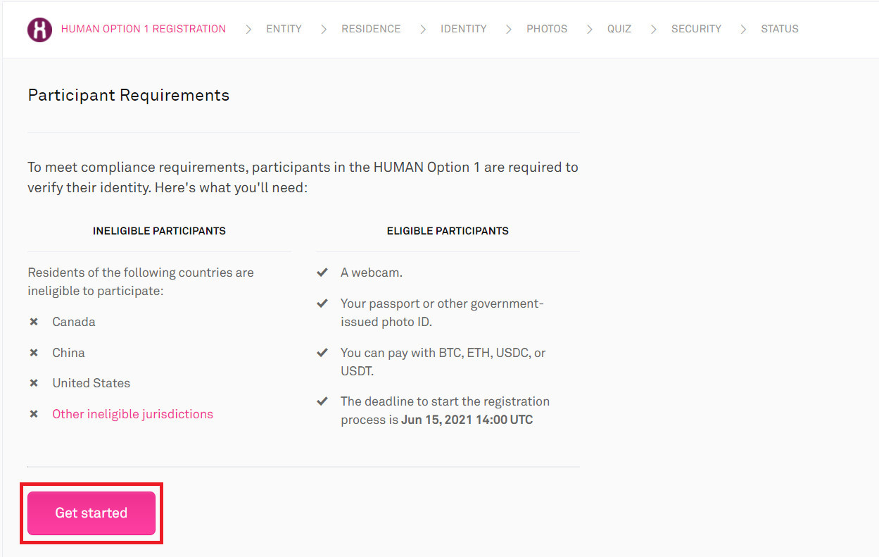 Hướng dẫn đăng ký mua HUMAN trên COINLIST