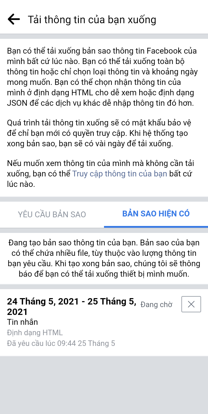 Sao lưu dữ liệu tin nhắn