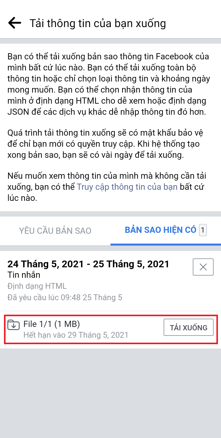 Tải xuống tập tin