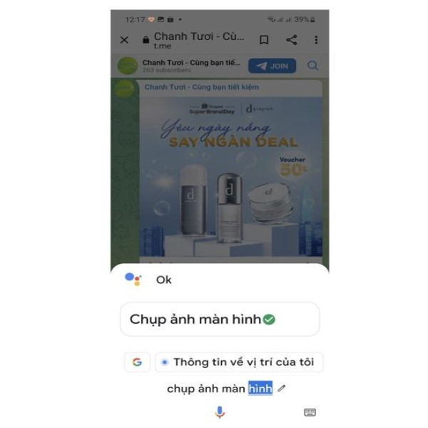 Chụp ảnh màn hình bằng trợ lý ảo Google