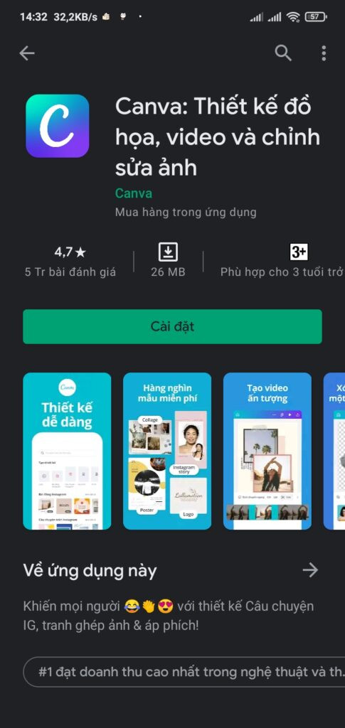 Ứng dụng Canva trên Android