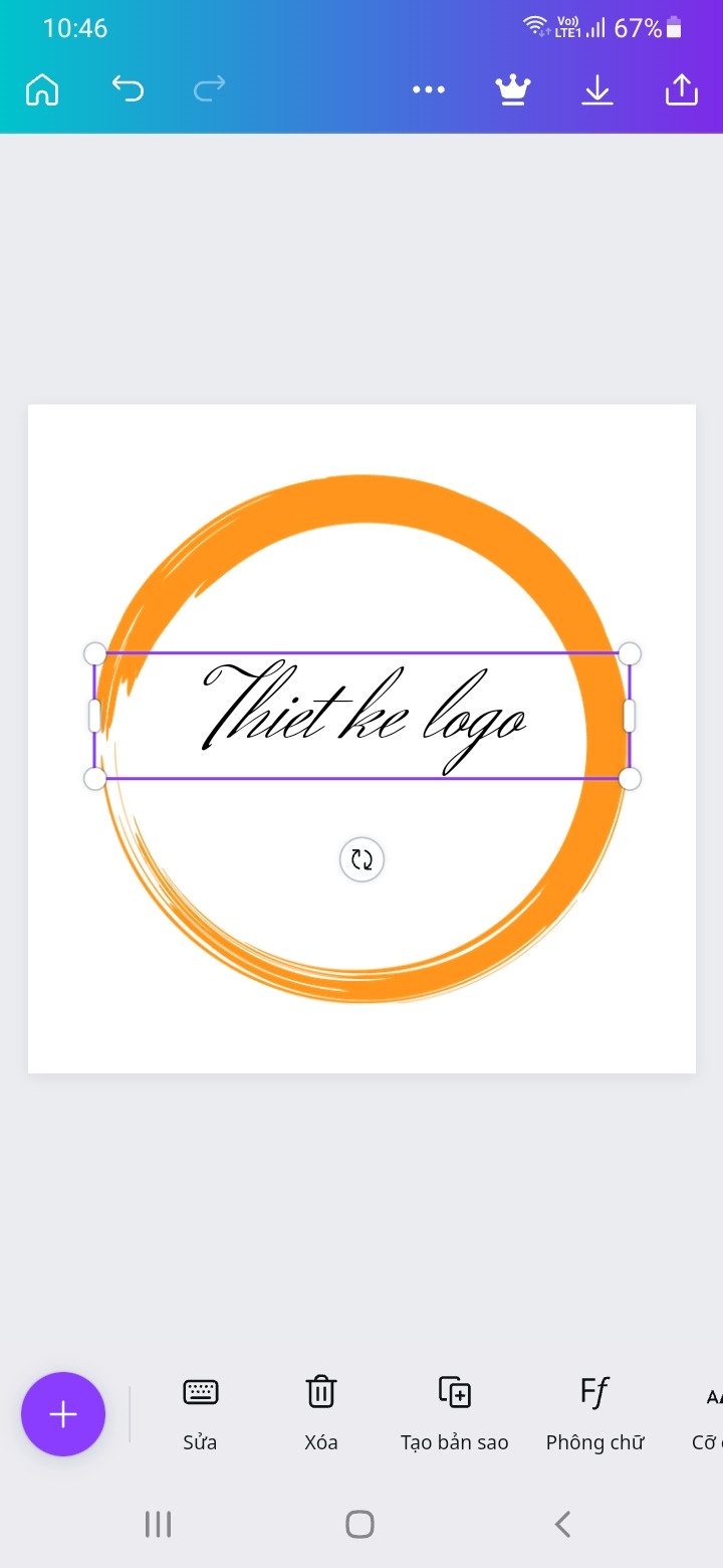 Chỉnh kích thước văn bản của Logo