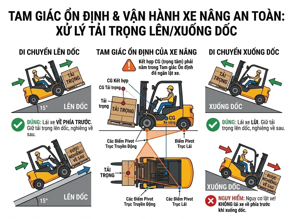 Nguyên tắc vận hành xe nâng an toàn cho tài xế