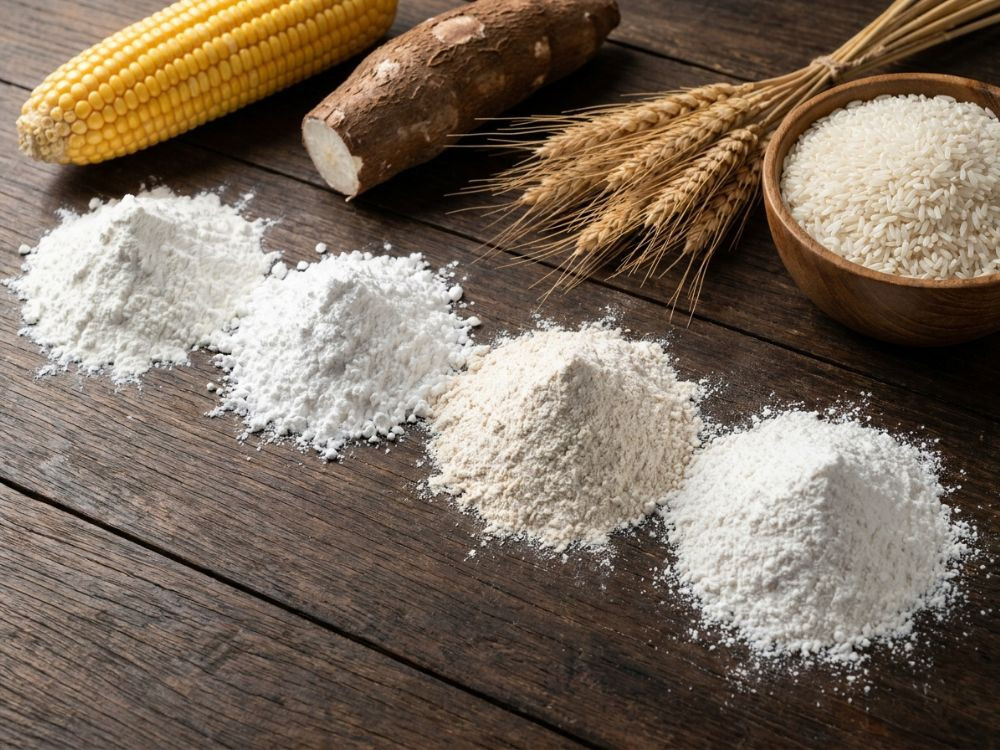 Phân biệt bột bắp với bột năng, bột mì và bột nếp