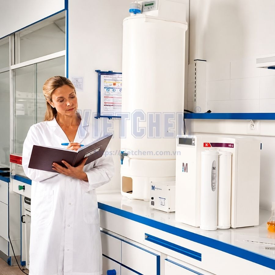 Lắp đặt hệ thống Elix Essential 5 trên bàn thí nghiệm