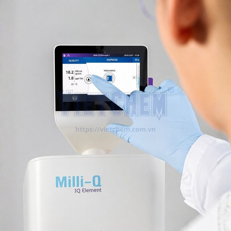 Giao diện vận hành màn hình cảm ứng Milli-Q IQ Element