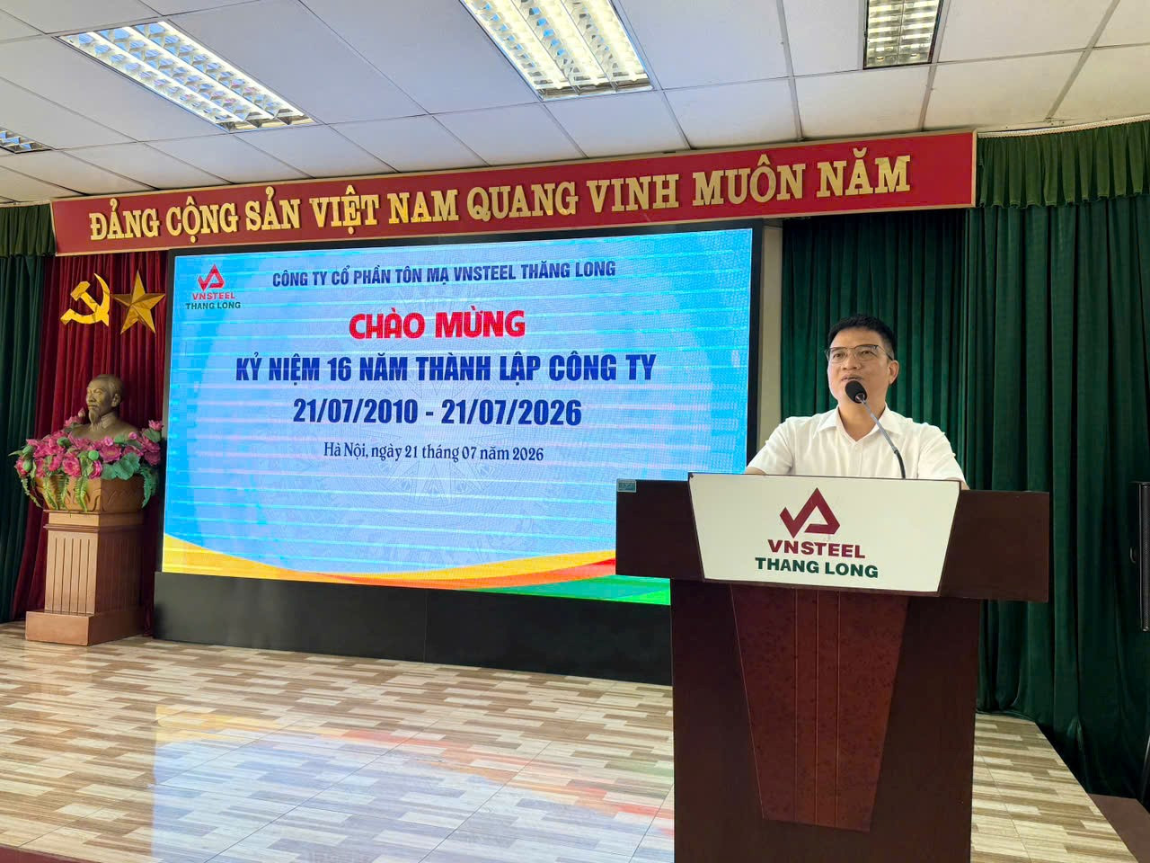 KỶ NIỆM 16 NĂM THÀNH LẬP CÔNG TY CỔ PHẦN TÔN MẠ VNSTEEL THĂNG LONG (21/7/2010 – 21/7/2026)