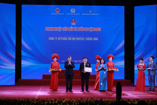 Công ty cổ phần Tôn mạ Vnsteel Thăng Long tự hào được vinh danh “Doanh nghiệp vì người lao động năm 2023”