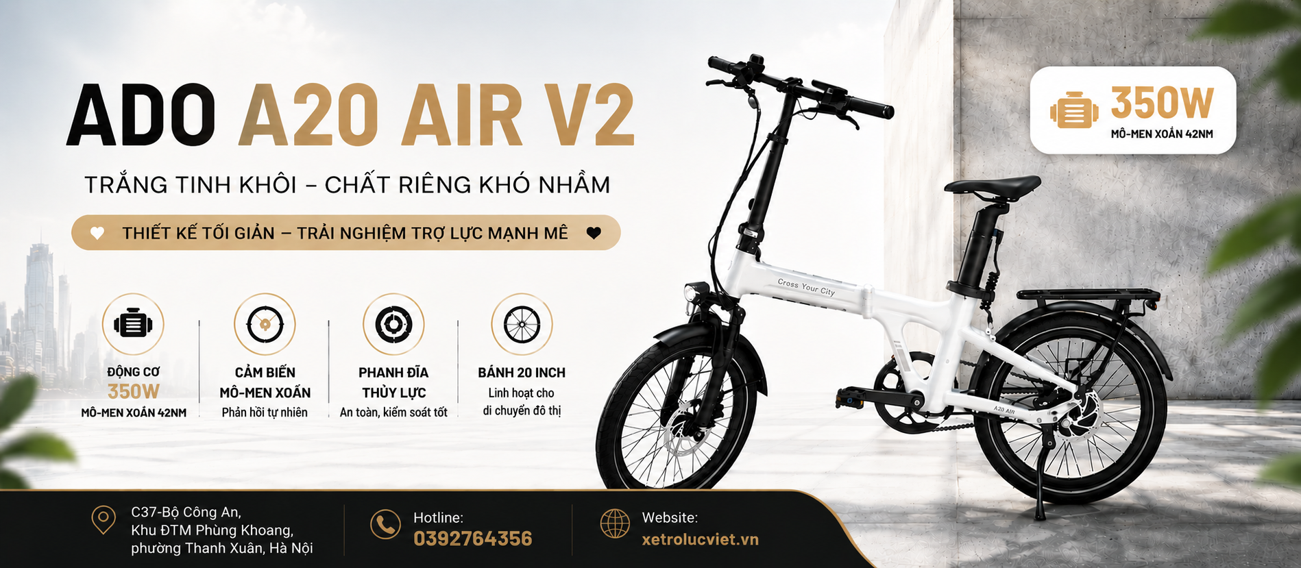 Xe Đạp Điện ADO A20 AIR V2