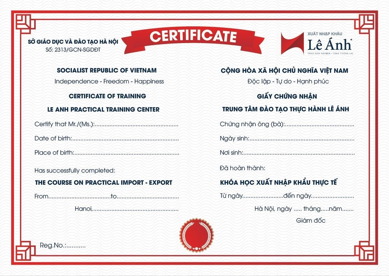 chứng chỉ xuất nhập khẩu