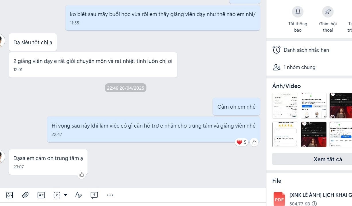 Phản hồi học viên Khóa học Sales Logistics 