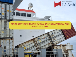 Rơi 16 Container Lạnh Từ Tàu Baltic Klipper