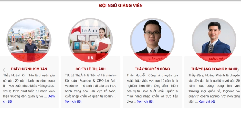 đội ngũ giảng viên khóa học xuất nhập khẩu online tại XNK Lê Ánh là chuyên gia trên 15 năm kinh nghiệm làm việc thực tế