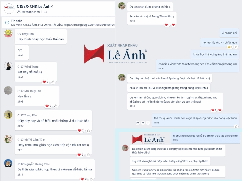 Feedback thực tế khóa học xuất nhập khẩu online cho người mới XNK Lê Ánh