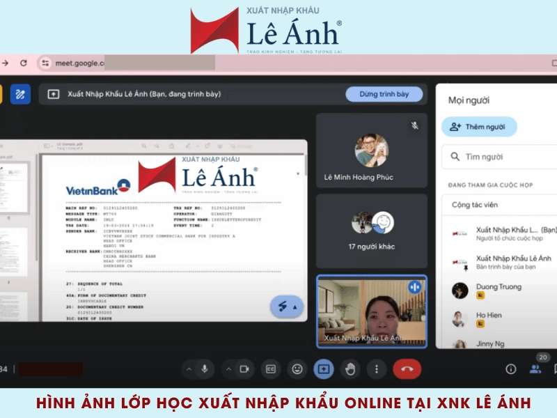 hình ảnh lớp học xuất nhập khẩu online thực tế tại XNK Lê Ánh