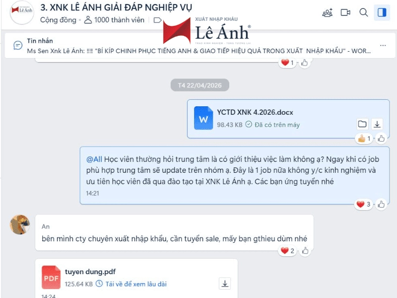 job tuyển dụng xuất nhập khẩu