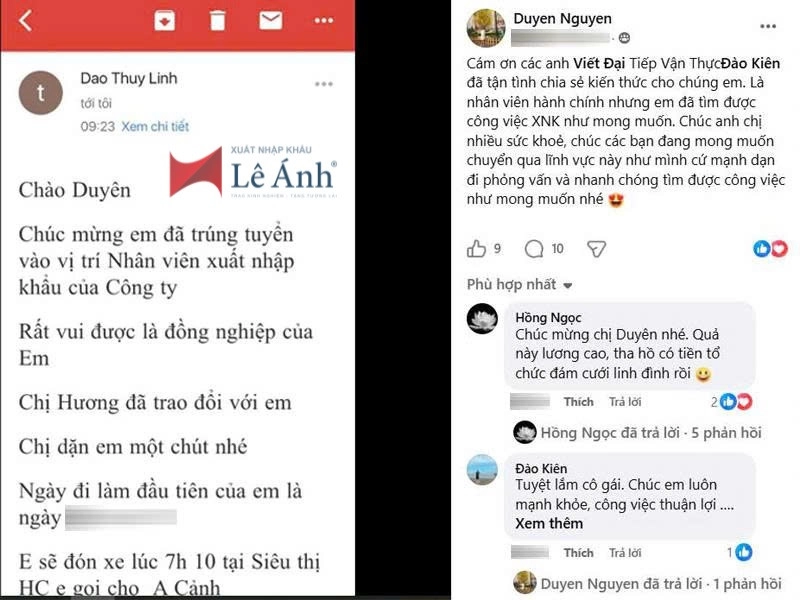 Phản hồi học viên sau khi tốt nghiệp khóa học XNK thực tế tại Hà Nội