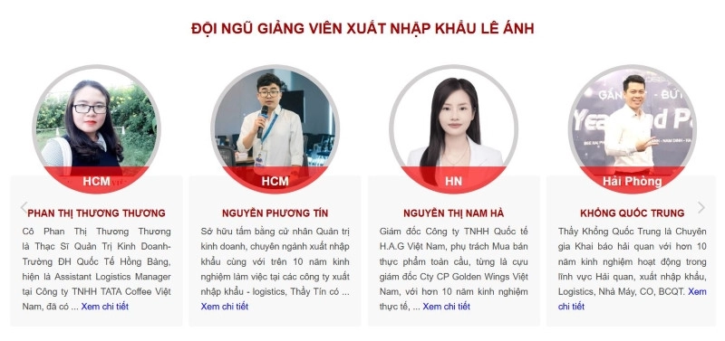 Giảng viên khai báo hải quan Lê Anh