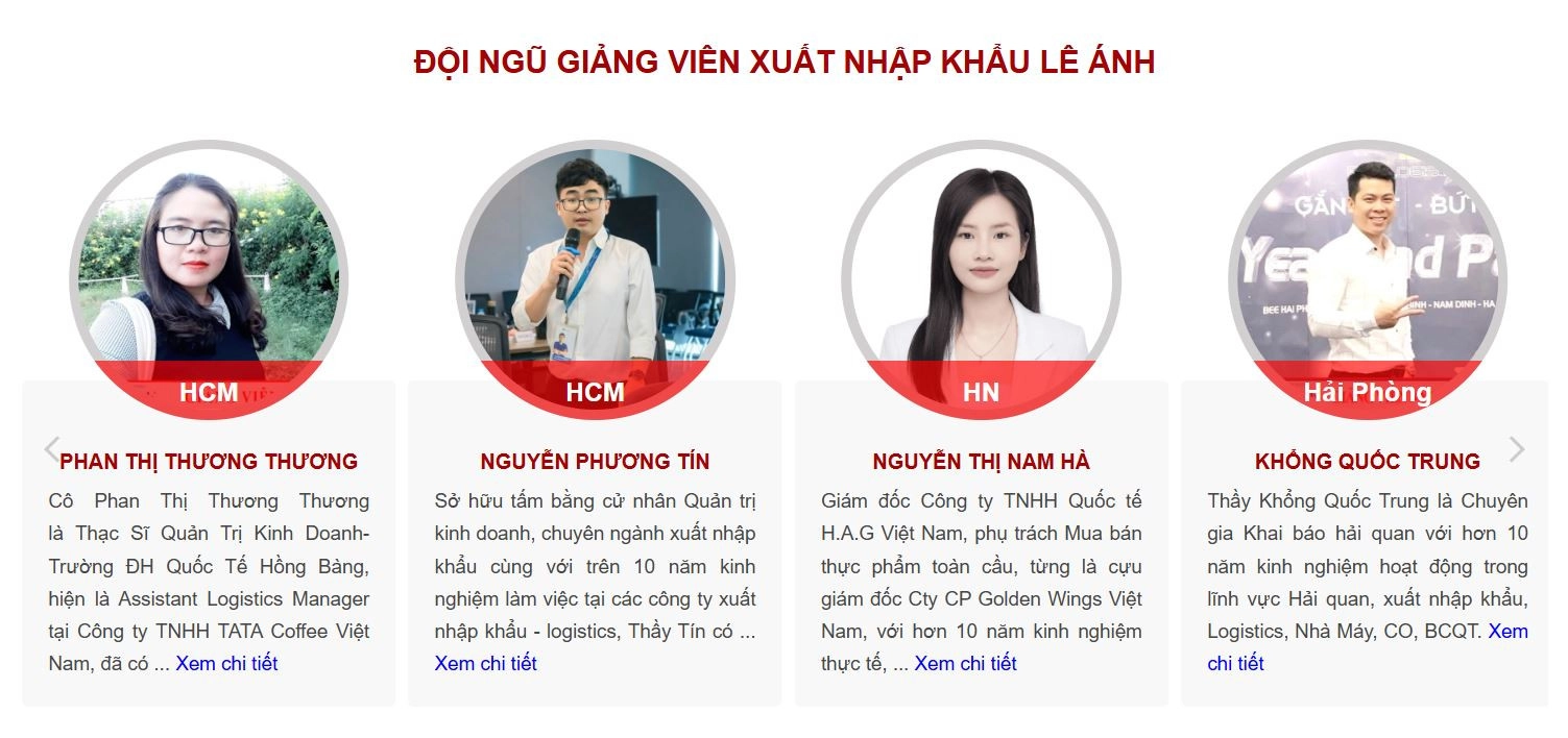 Giảng viên khai báo hải quan Lê Anh