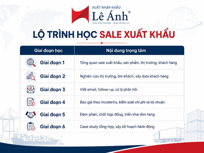 lộ trình học sale xuất khẩu tại hà nội thực chiến, uy tín