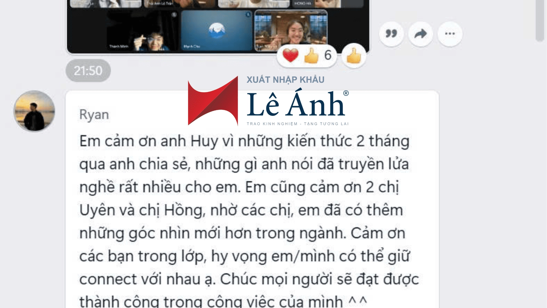 phản hổi học viên khóa học sales logistics thầy Huy hướng dẫn