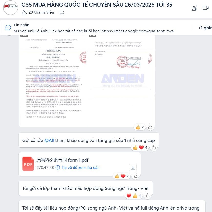 thực tế học mua hàng quốc tế