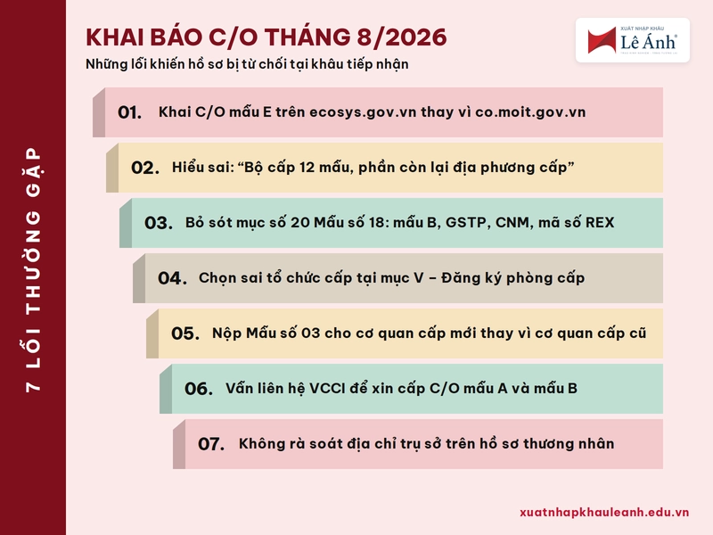 Hướng Dẫn Khai Báo C/O Từ Ngày 01/08/2026 Theo Thông Tư 26/2026/TT-BTC