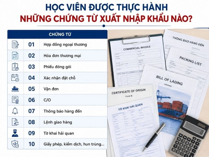 Những Chứng Từ Xuất Nhập Khẩu Học Viên Được Học