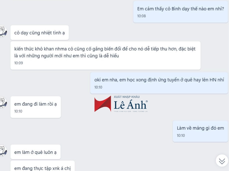 Phản hồi học viên khóa học mua hàng Lê Ánh