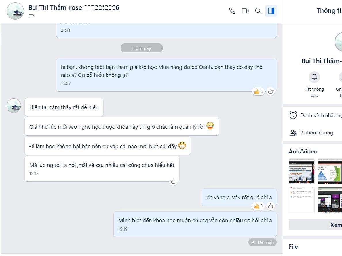 Phản hồi học viên khóa học quản trị mua hàng procurement