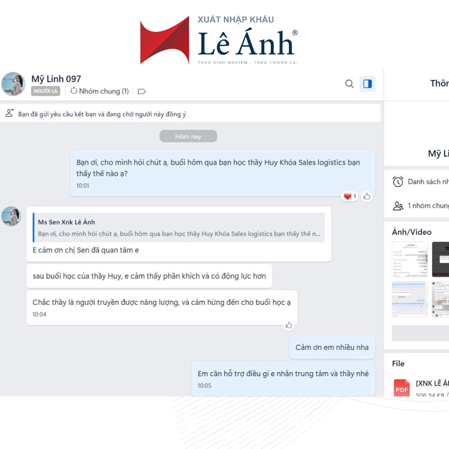 phản hồi học viên khóa học sales logistics